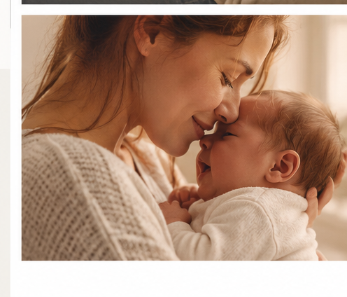 Madre sosteniendo a su bebé