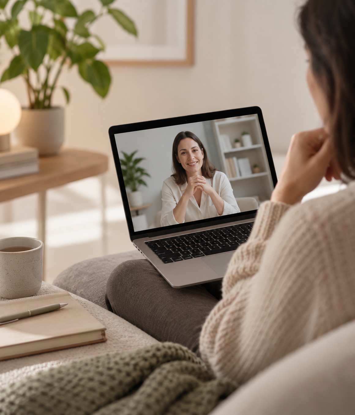 Sesión de psicología online en un entorno tranquilo
